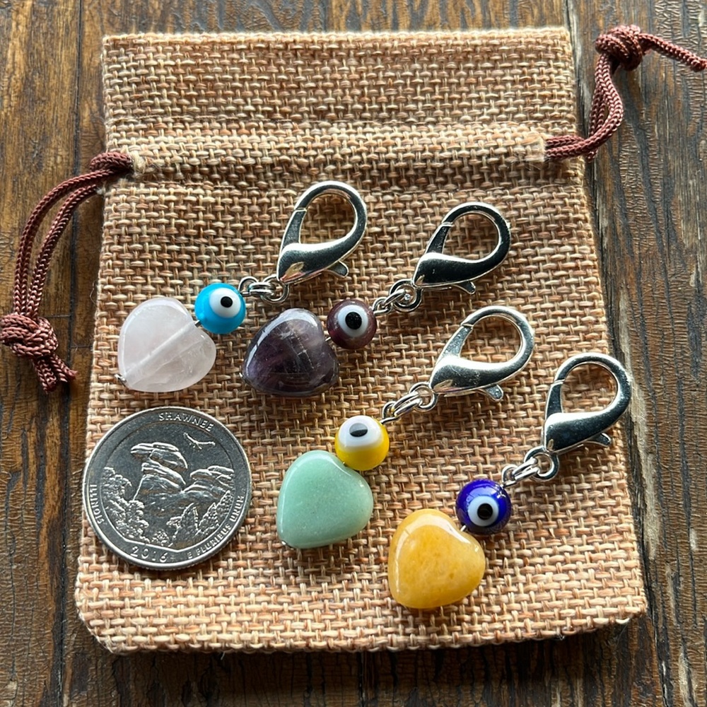 Crystal Pet Charms Howlite Pet Charm Rose Quartz Pet Charm Evil Eye Pet Charms - Picture 3 of 4